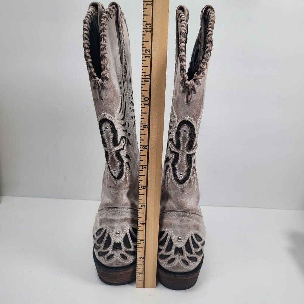 J.B. Dillon Women's Brown Western Cowgirl Boots US Size 8B - Picture 10 of 12